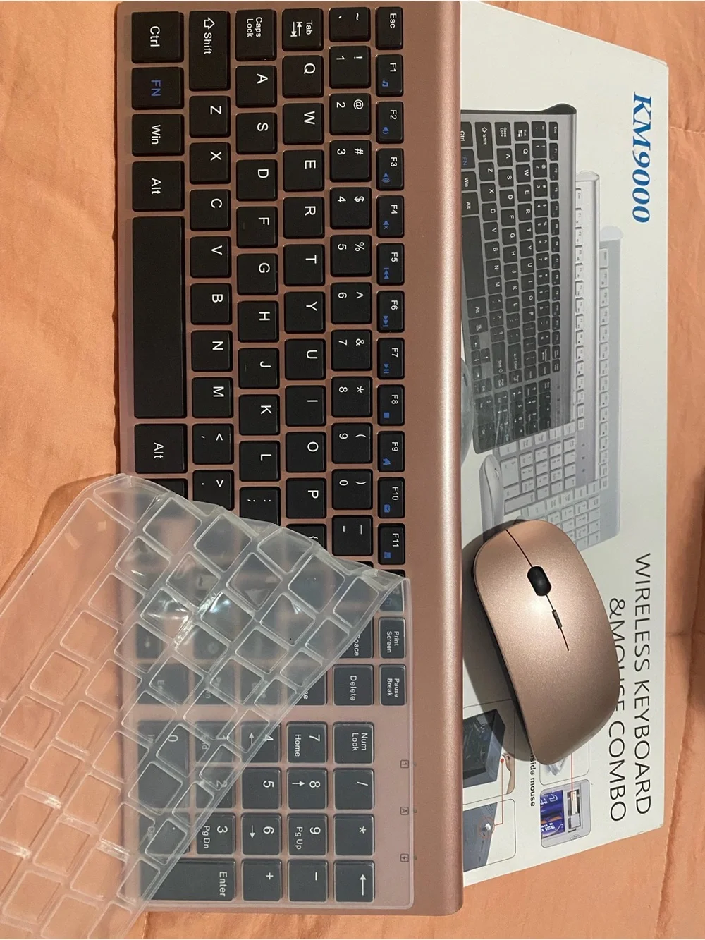KM9000 Wireless Keyboard & Mouse Combo - Rose Gold